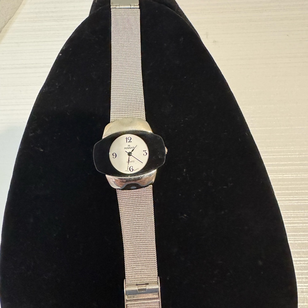 Missan Silver-tone Women's Watch with Black Accents